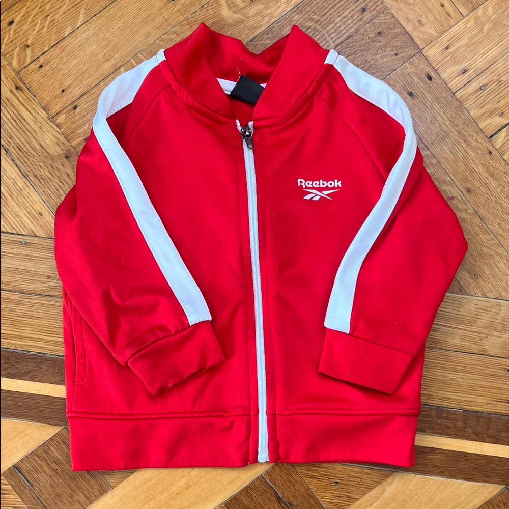 Reebok Red and White Zip-Up Jacket